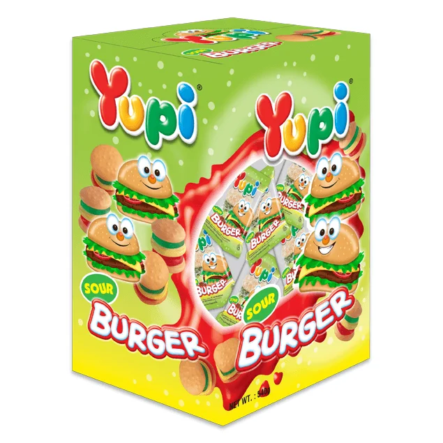 Yupi Fruits Flavor Gummy Candy Soft Jelly Sweets Halal Yummy Burger Pizza Cola Sandwich Bear Shapes Sour Vitamin Yogurt Chewy