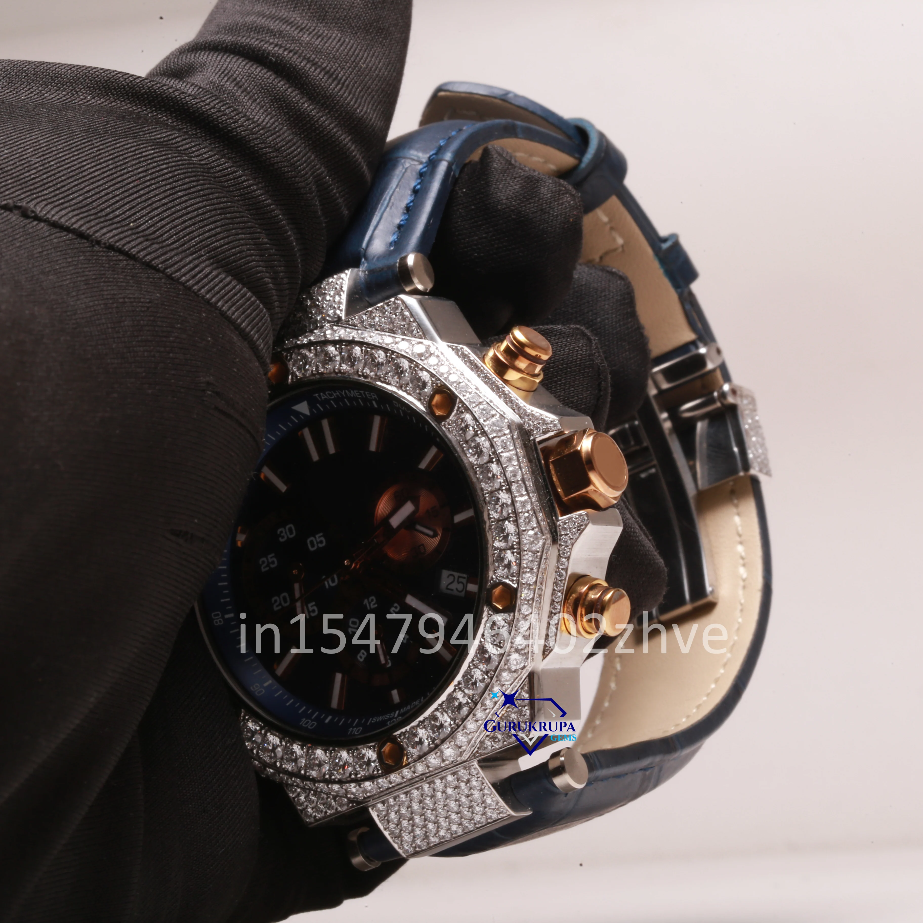 Highly attractive new designer moissanite watch specially crafted for men adding a touch of class to their overall style