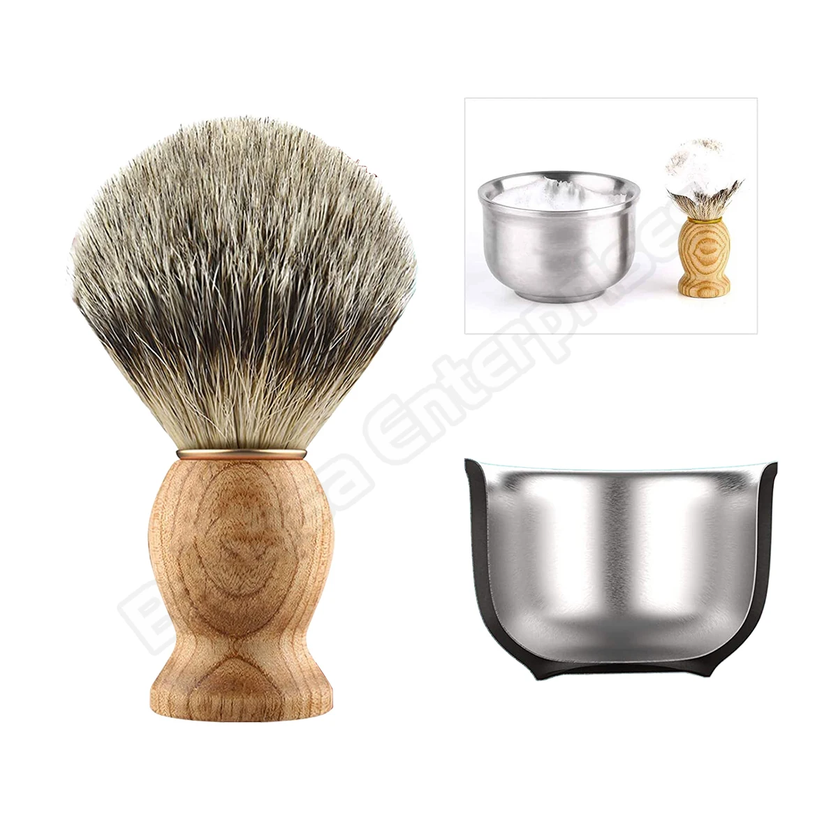 Shaving Brush Set Wholesale Straight Edge Barber Razor Shave Set Badger Brush & Bowl Mug for Men Beard Remover