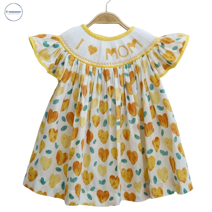 Красивое желтое платье с принтом «Я люблю маму» для девочек одежда платья детская