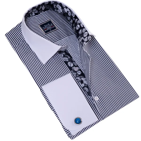 Wholesale Business Shirts Long Sleeve Striped Twill White Latest Dress Shirts made in turkey