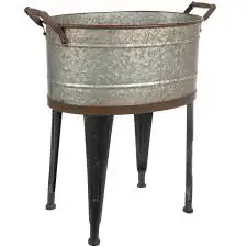 Lowest Price Buy Standard Design Oval Planter Metal Pot And Basket Best For Home Decor Galvanized Finishing Without Handle