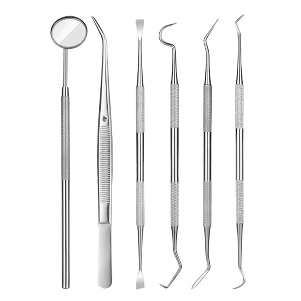Professional Dental Tools Kit Teeth Cleaning Oral Care Kit Tooth Pick Dental Mirror Dental Probe Dental Scaler Tool