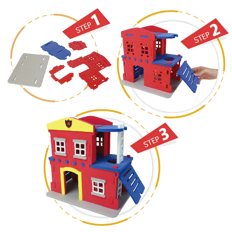 High quality 3D EVA soft foam puzzle diy building block