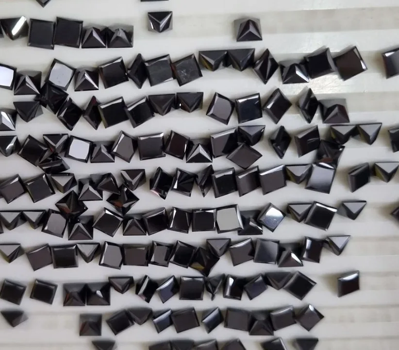 10 Ct Black Princess Cut Moissanite Diamond Faceted Diamond wholesale moissanite
