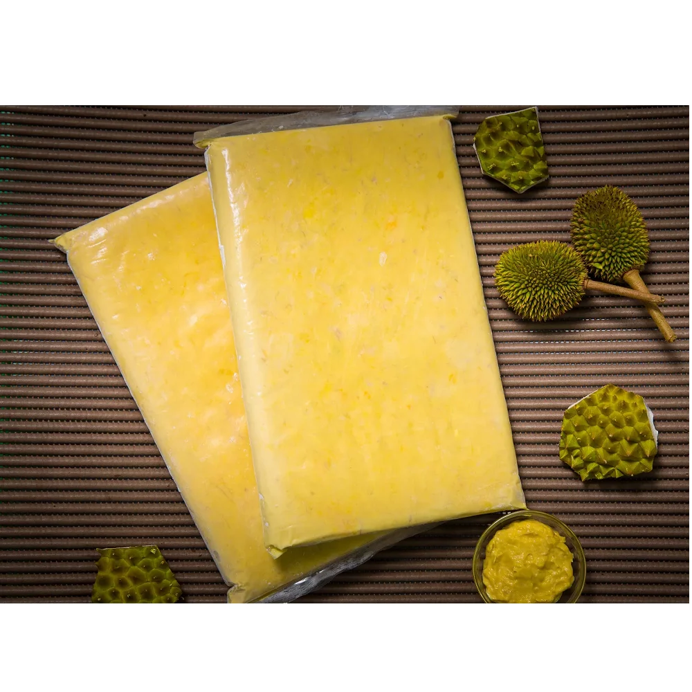 Brix от 25 до 35% ISO сертификация HACCP 100% дуриан натуральный желтый цвет замороженная пюре из