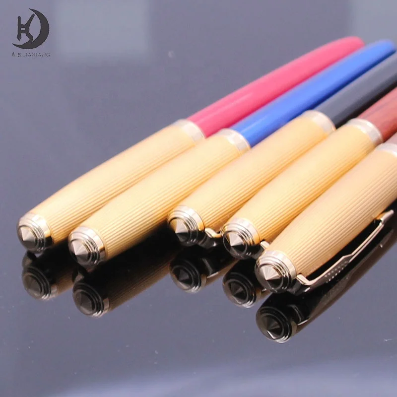 jinhao 85 Golden Arrow Clip Rosewood Walnut Screw Off Cap Extra Fine Nib Metal Fountain Pen With Ink Converter