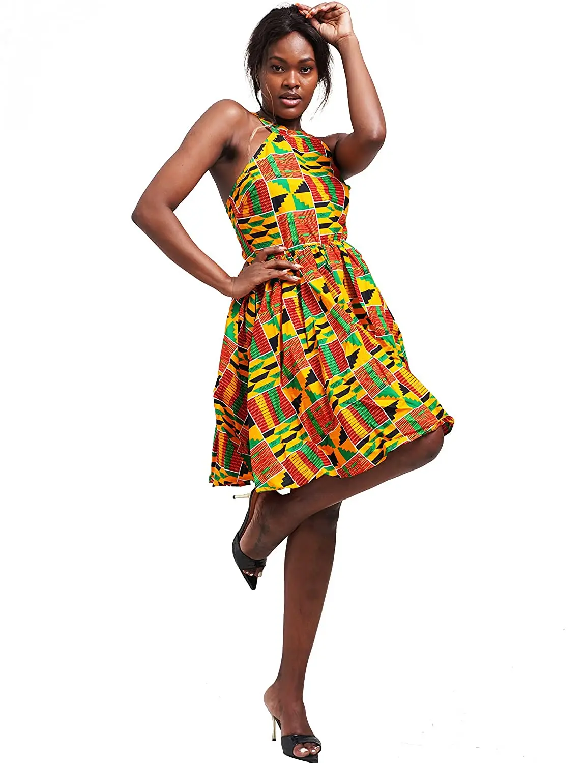 African kente print wax cotton  kurtis Dress Kaftan Women top Ankara Batik Print Traditional Clothing Casual Party Dresses