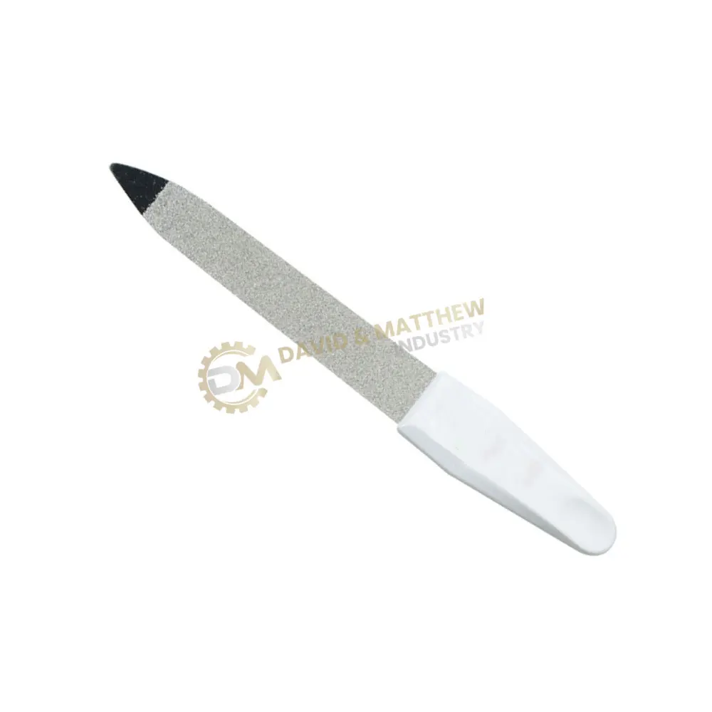Custom Dual-Sided Stainless Steel Nail File Diamond Coating OEM Logo Professional Men/Women Nail Care High Quality Metal EVA