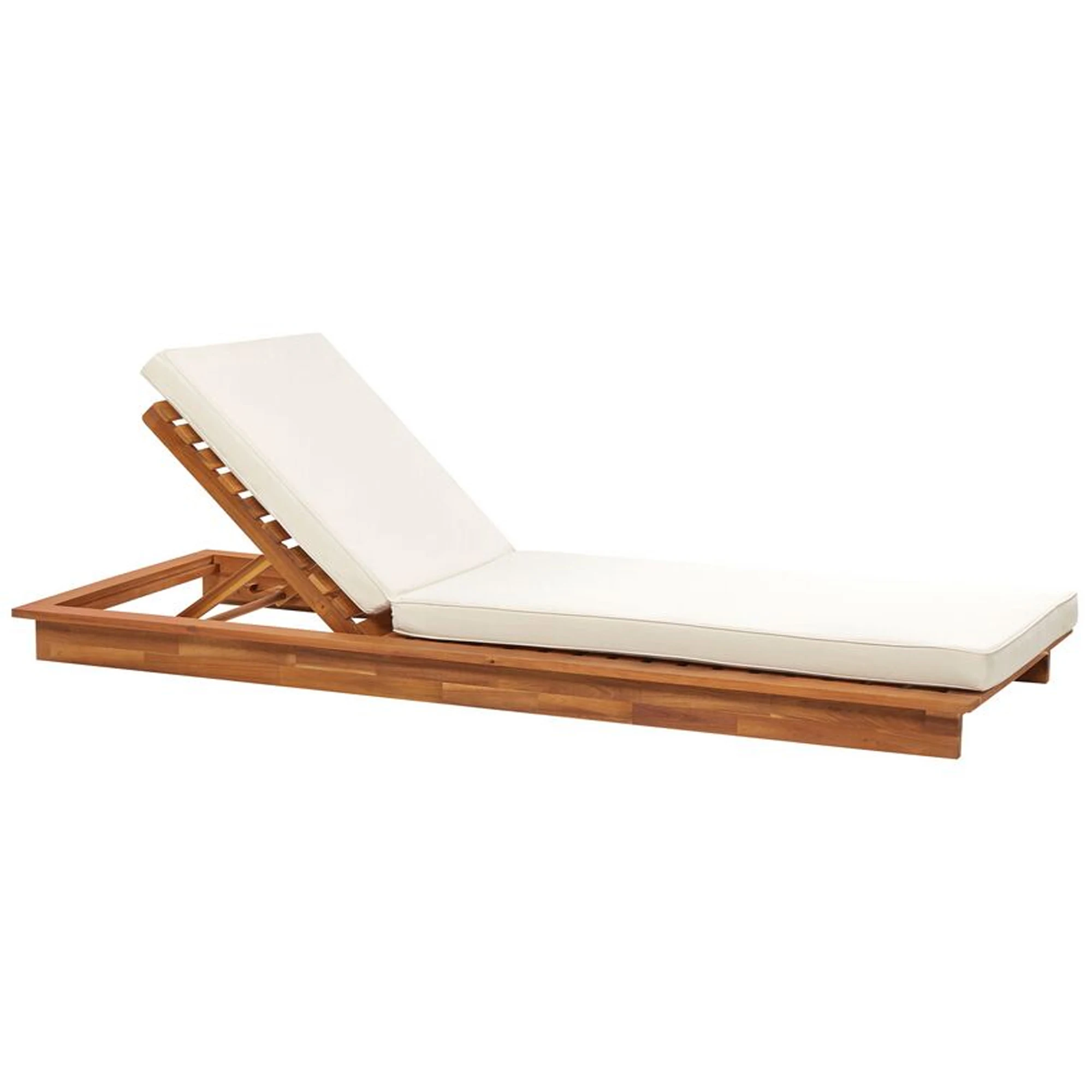 Minimalist Sun Bed Pool Sun Loungers Beach Solid Teak Wood-swit