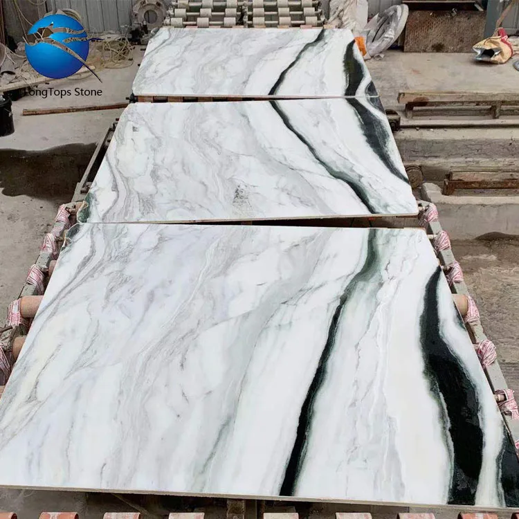 China panda white marble stone slab stairs marble floor tiles marble