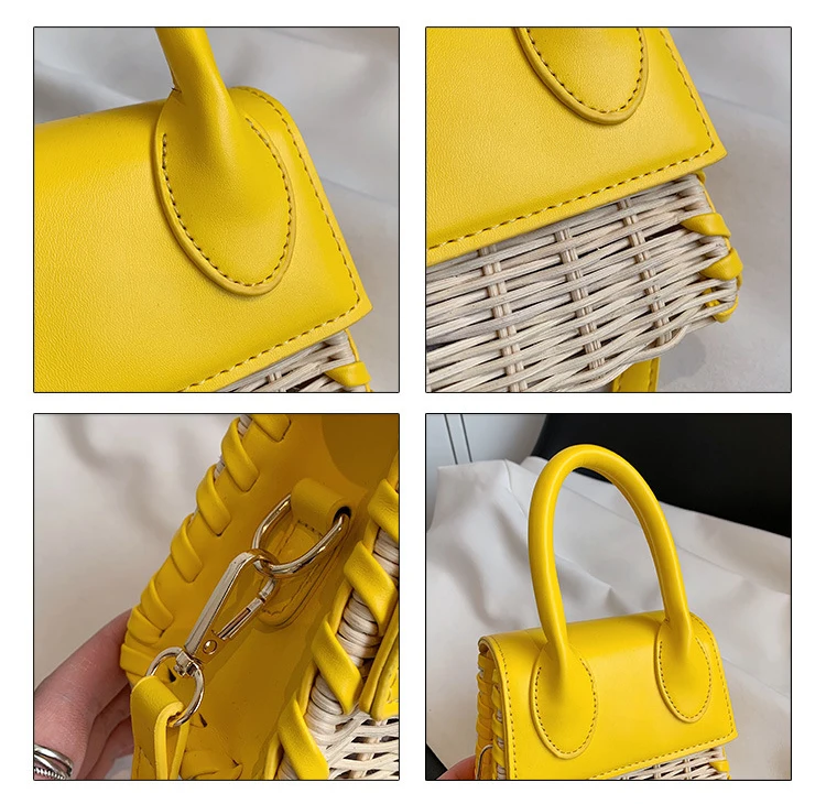 Mini Woman Straw Bag Luxury Summer Raffia Woven Handmade Handbags and Purses Rattan Beach Bag