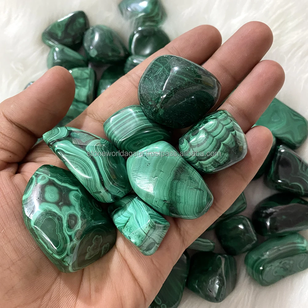 Wholesale Natural Malachite Tumbled Stone Polished Malachite Tumbled Gravel Stone For Healing