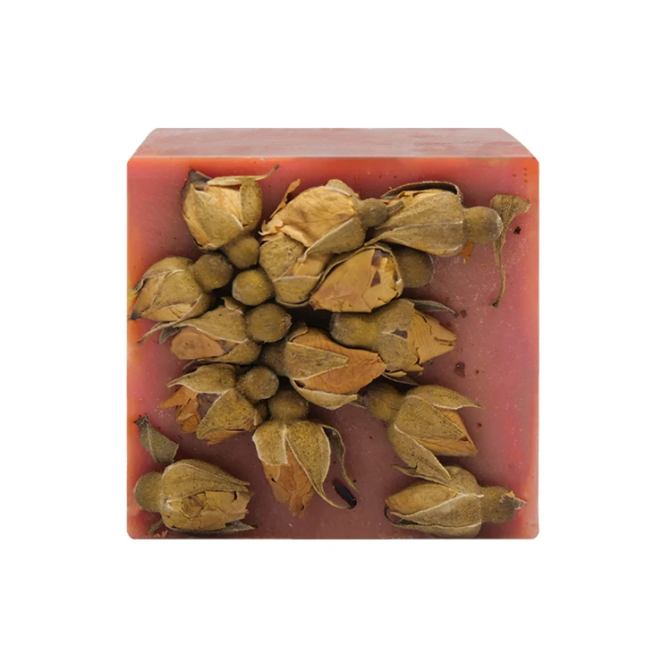 Wholesale Gift Bathroom Organic Natural Handmade Essential Oil Savon Yoni A La Red Rose Flower Petal Cold Process Soap For Women