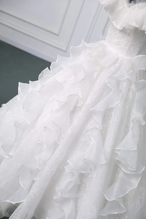 White Beautiful New Wedding Dresses Luxury Lace Vestido Elegant Ball Gown For Women