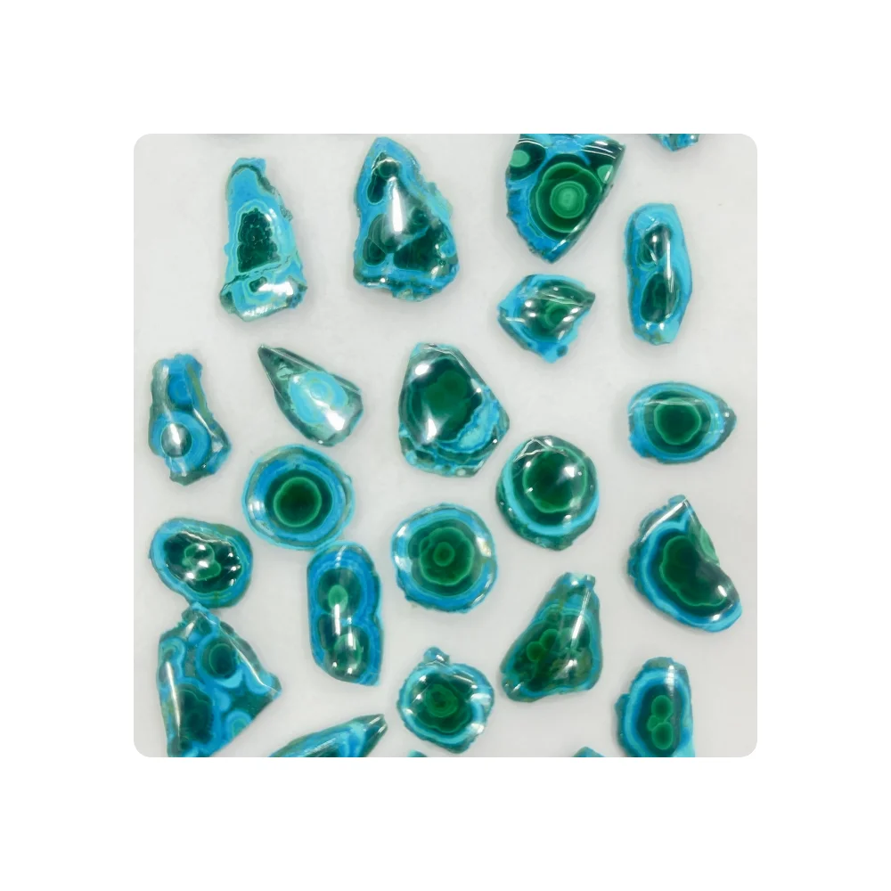Loose Natural Chrysocolla Malachite Cabochon Gemstone for Jewelry Making High-Quality Cabochon Shape, Bulk Export Ready