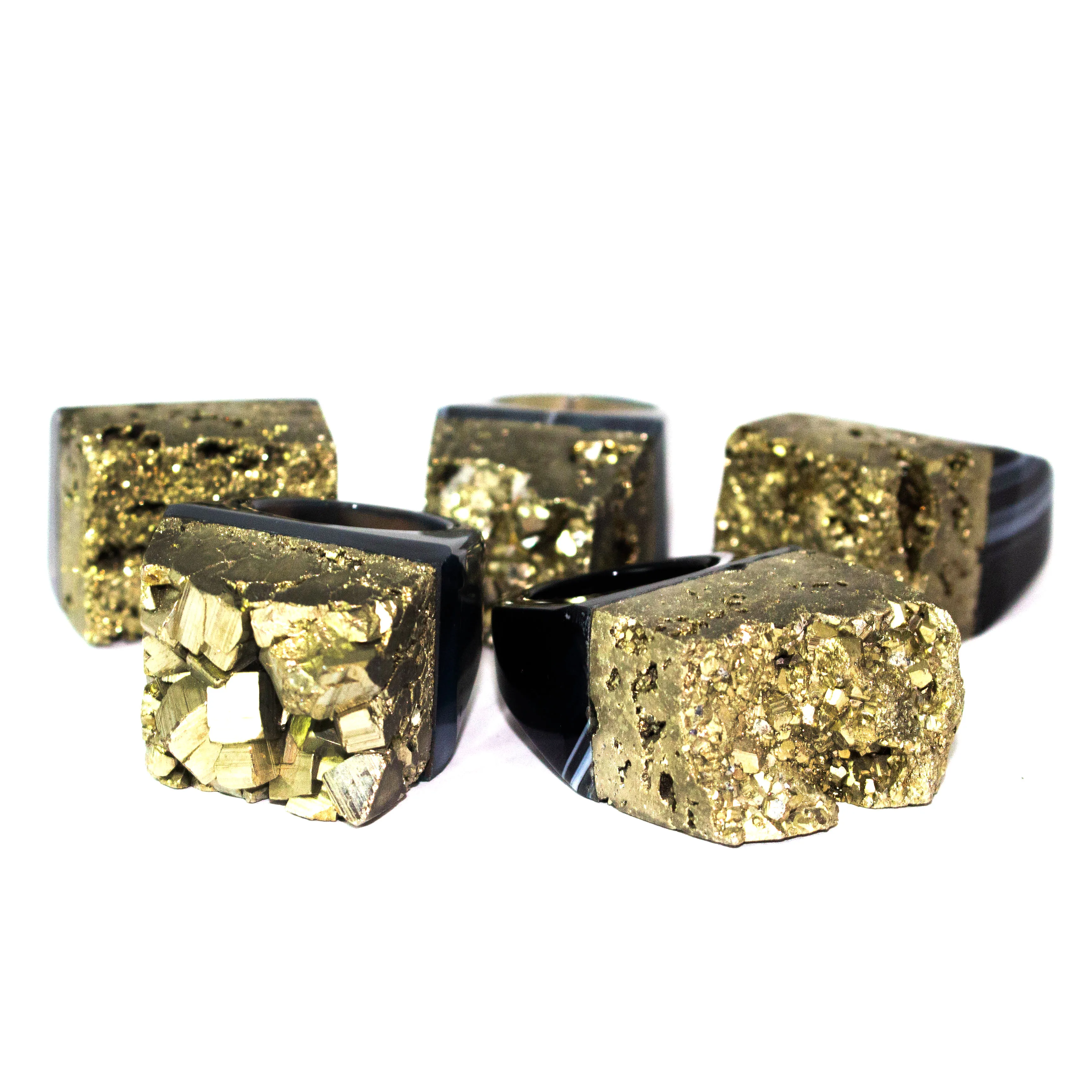 NATURAL PYRITE DRUZY RING