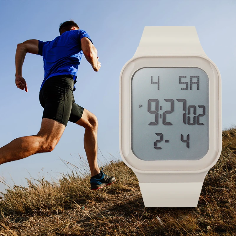 Outdoor Sports Large Dial Digital Watch Unisex Abs Material Watch With Replaceable Strap And Digital Display Watch