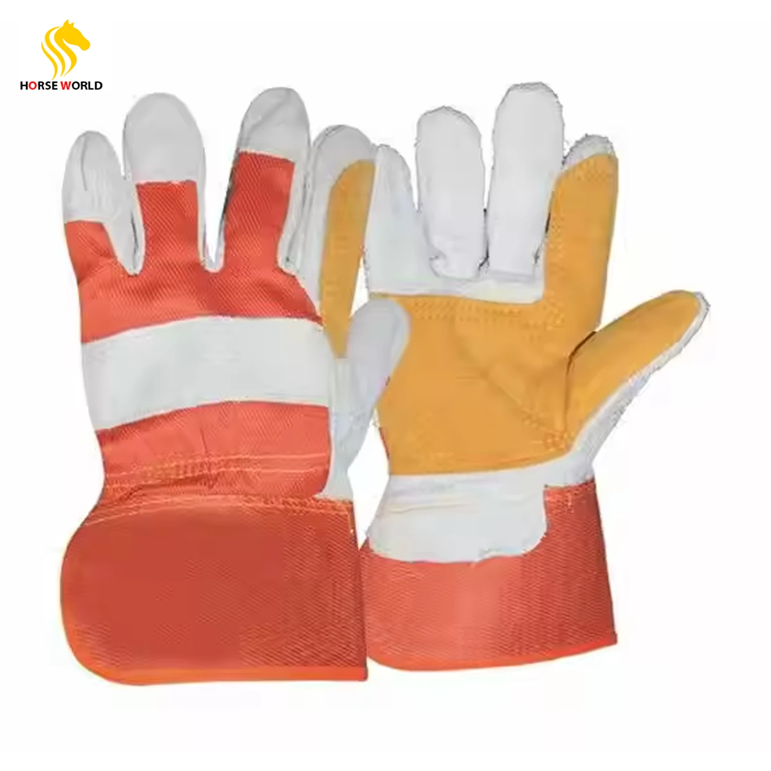 Hot sale Personal Protective Equipment cow split leather safety 707 working gloves Leather gloves from Pakistan