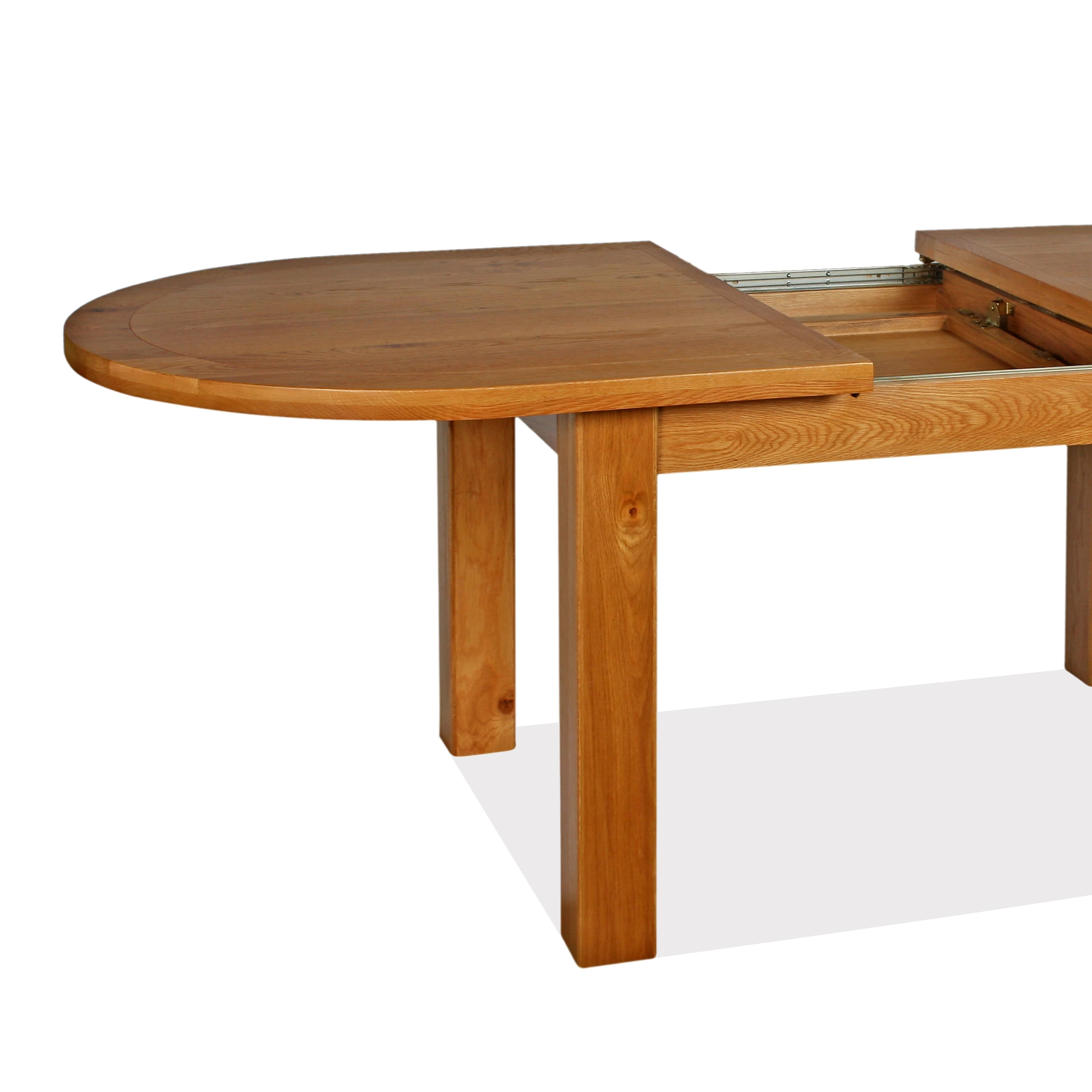 OAK BUTTERFLY EXTENDING OVAL DINING TABLE