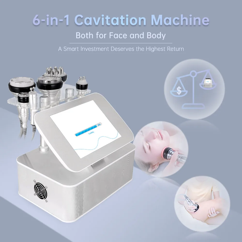 Smart 3D Quadrupole Monopolar RF 30K Cavitations Radio Frequency Face and Body Machine