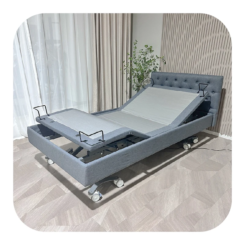 Head Foot Up Down Entire Bed Rise Recline Optional Headboard Electric Nursing Bed with Mattress Stopper