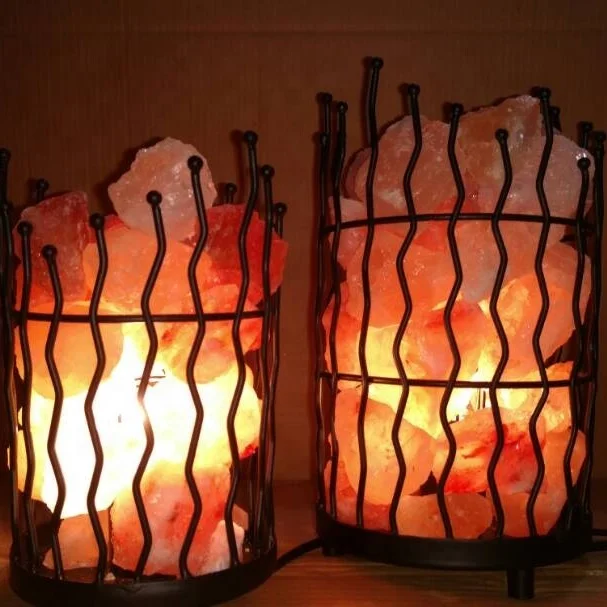 100% Pure Himalayan Salt Chunk Lamp with Iron Basket Available in Wholesale Price With Excellent Quality
