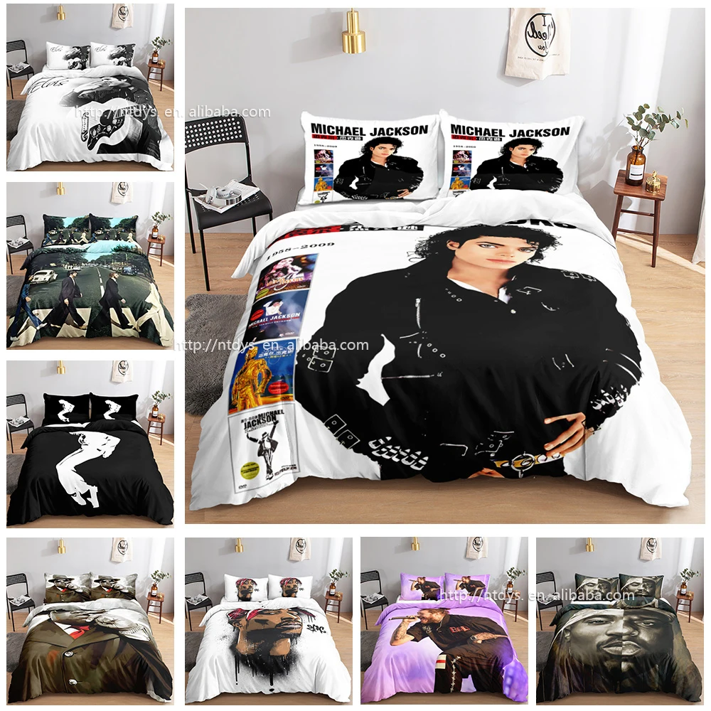 Michael Jackson 3D famous music figure design printed duvet cover brand King Bedding Set