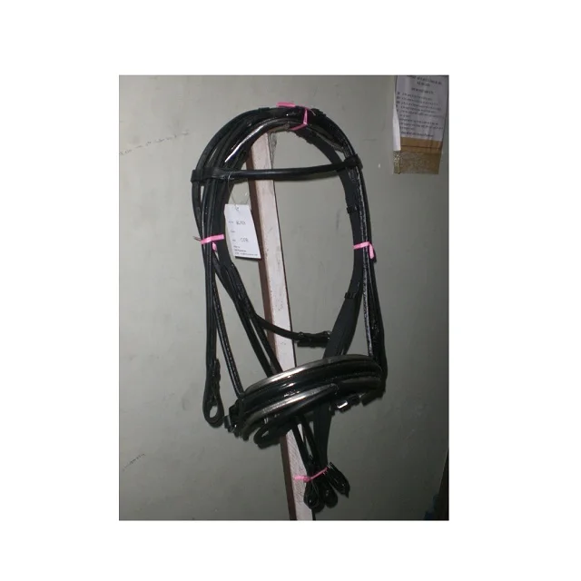 Horse Double Bridle rhinestone horse double bridle leather bridles with patent leather