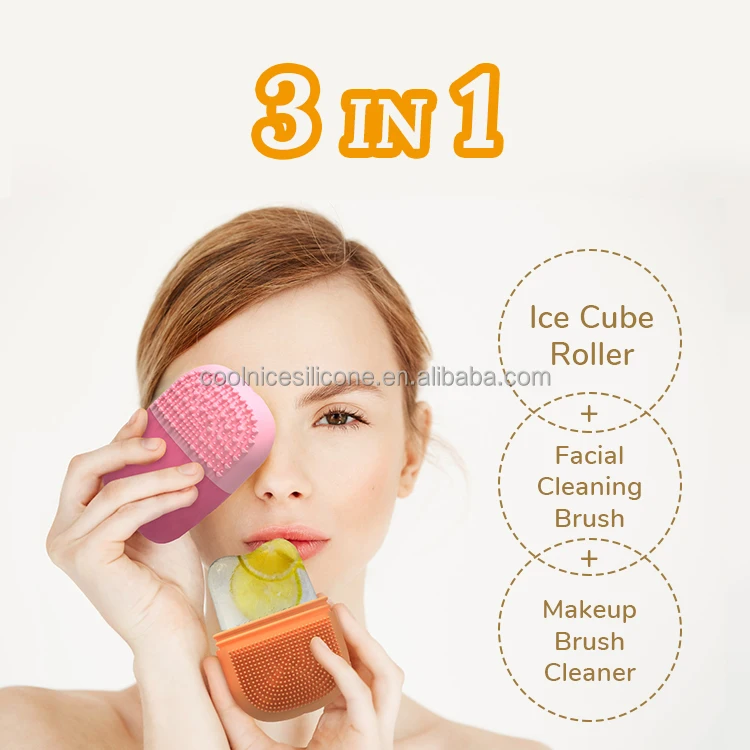 Private Logo Silicon Soothing Face Massage Ice Ball Ice Roller Face Massager Ice Contour Roller