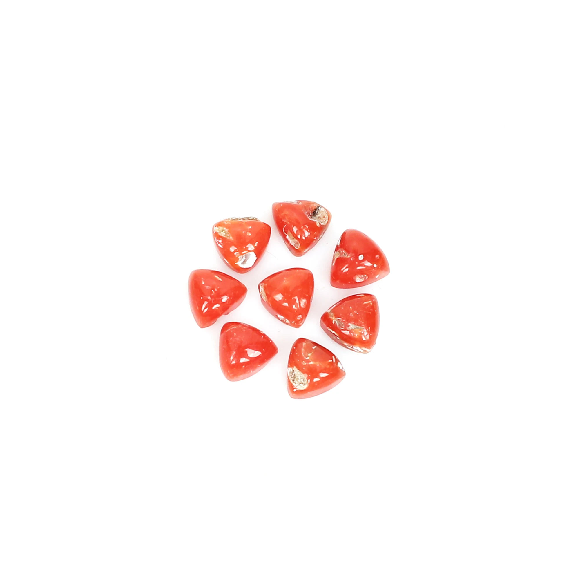Итальянский красный коралл 5x5 мм триллион кабошон 4cts 8 шт. оптовая продажа свободный драгоценный камень для сережек