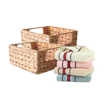 Hot selling Rectangular Water Hyacinth Tray #5027A Iron Frame Fishbone Woven Kitchen utensils Storage Manufactured in Vietnam