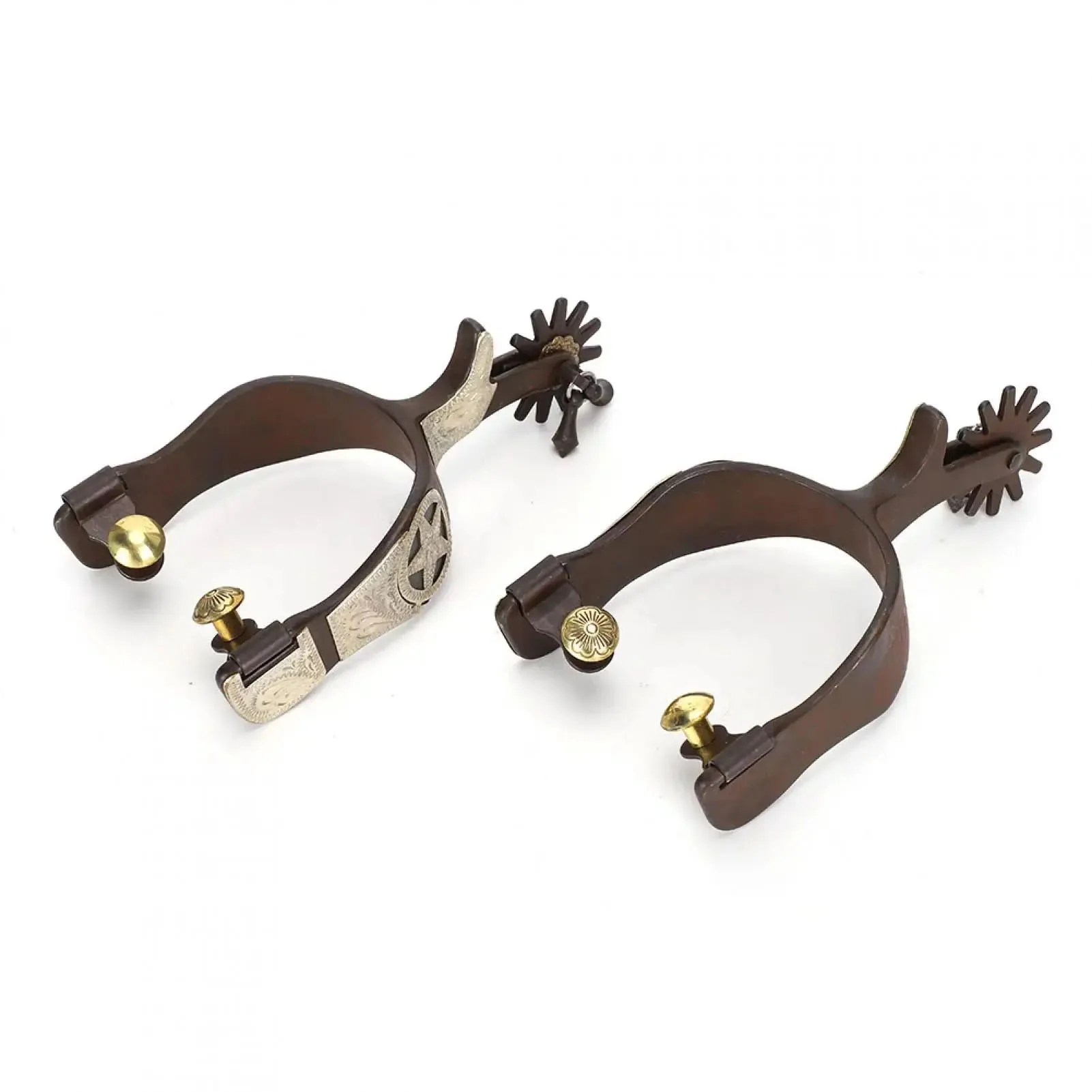 Classic Horse Spur with Engraved Design Stainless Steel Horse Spur with Rowel Detail Antique Cowboy Horse Spurs
