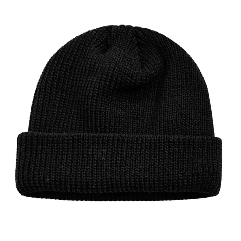 Unisex Winter Warm Knitted Beanie Windproof Brimless Round Skullcap (Black) 2022 Custom Design New Beanies