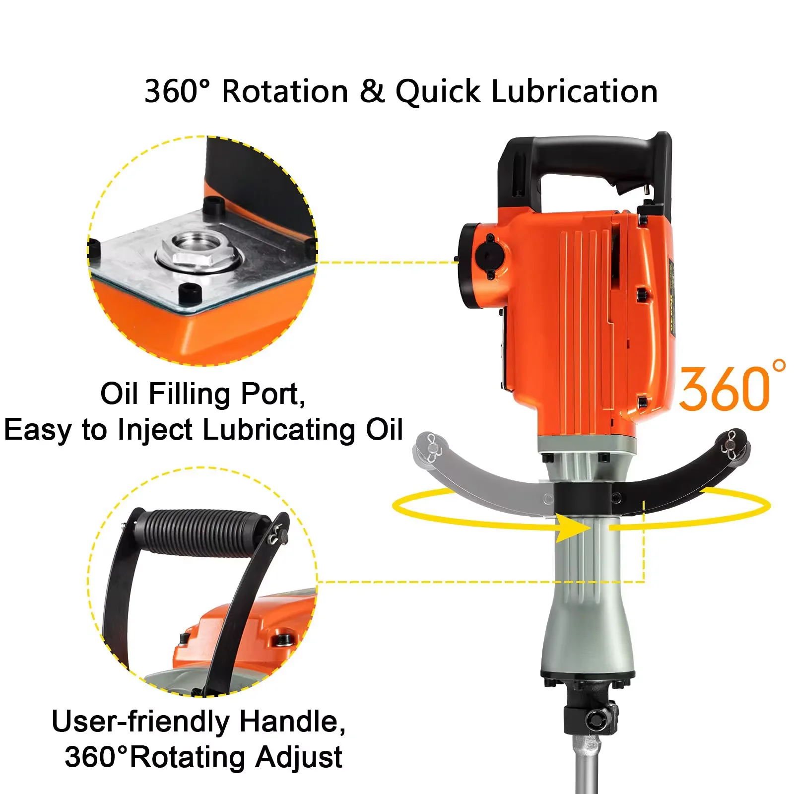 Portable Power Tools Electric Pneumatic Pick Handheld Concrete Breaker Crusher Rotomartillo Demolition Drill by Rotomartillo
