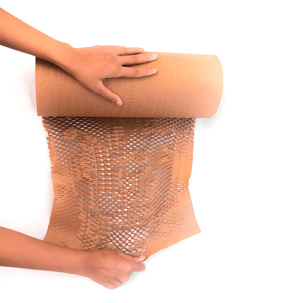 Cushions And Protects Fragile Products During Transit Honeycomb Wrap Paper Eco-Friendly  Recyclable For Packing Moving