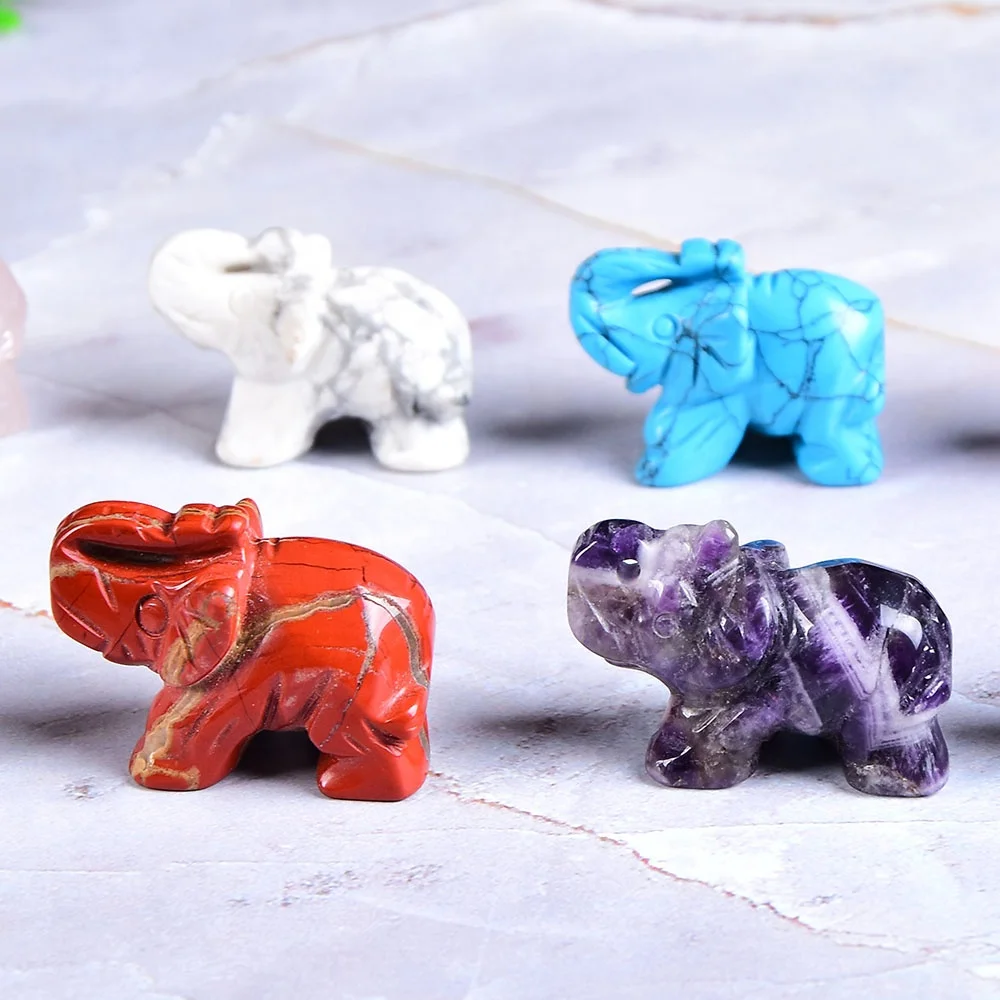 Wholesale Natural Strawberry Quartz Gemstone Elephant Statue Crystal Figurines Animal For Reiki Healing Meditation & Vasstu