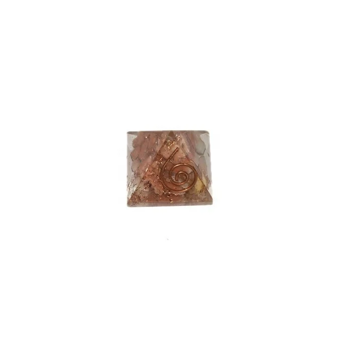 Natural Crystal Semiprecious Stone Craft Garnet Root Chakra Orgonite Emf Protection Pyramid