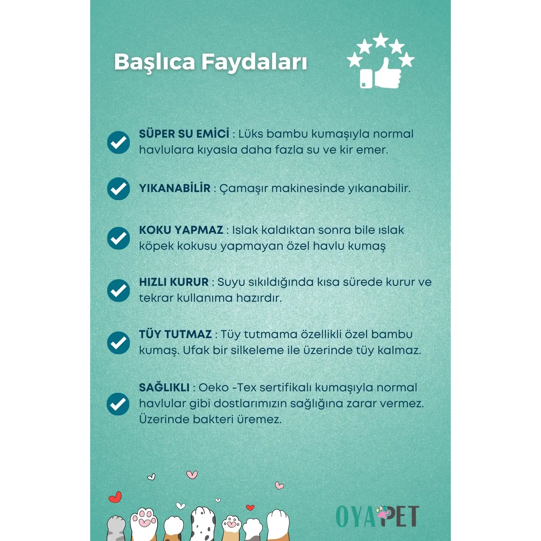 Bamboolux®Перчатка для сушки лап 1 шт. перчатка чистки из натуральной бамбуковой ткани