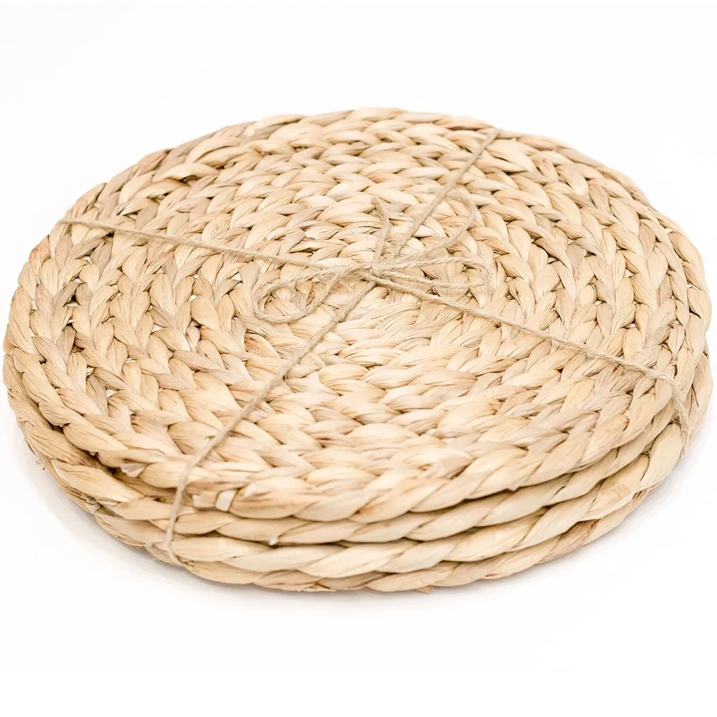 Hadicraft Cheap Price Round Shaped Water Hyacinth Carpet Natural Area Rugs and Carpet Made in Vietnam/ODM OEM Service