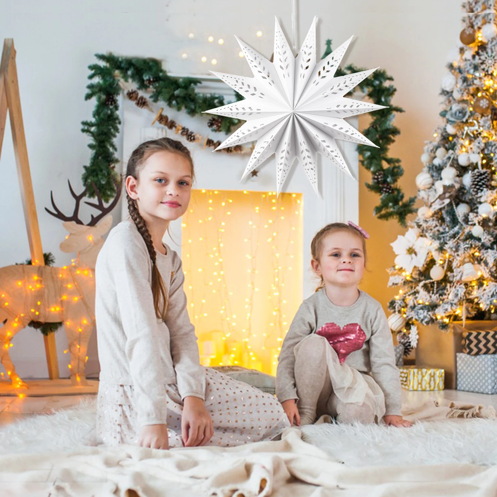 Recycled Paper White Origami Star Bulk White Paper Lanterns Origami Star Decor Arts Crafts Light Supplies