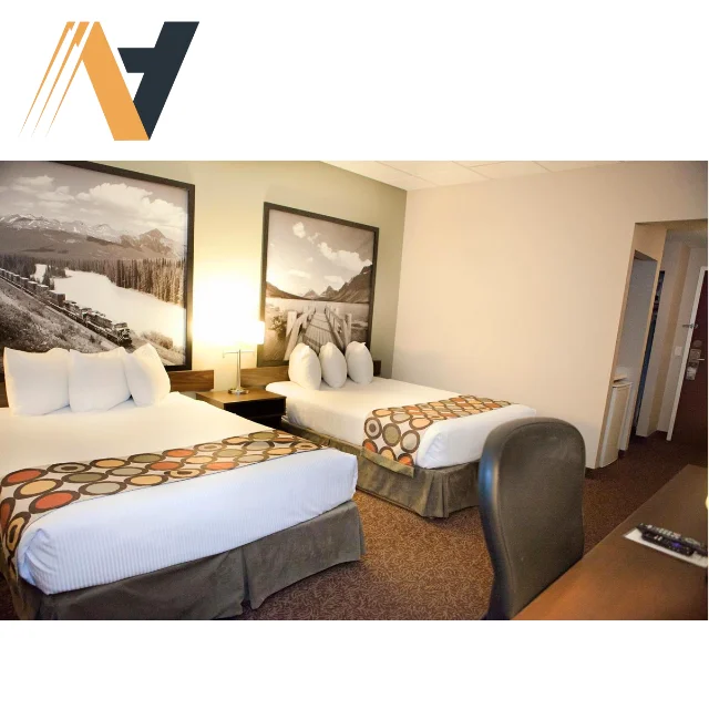 Factory Provide OEM ODM Elgent & Luxury Styles Bedroom Furniture Set Super 8 Project Wholesale Modern Design US Market Hotel