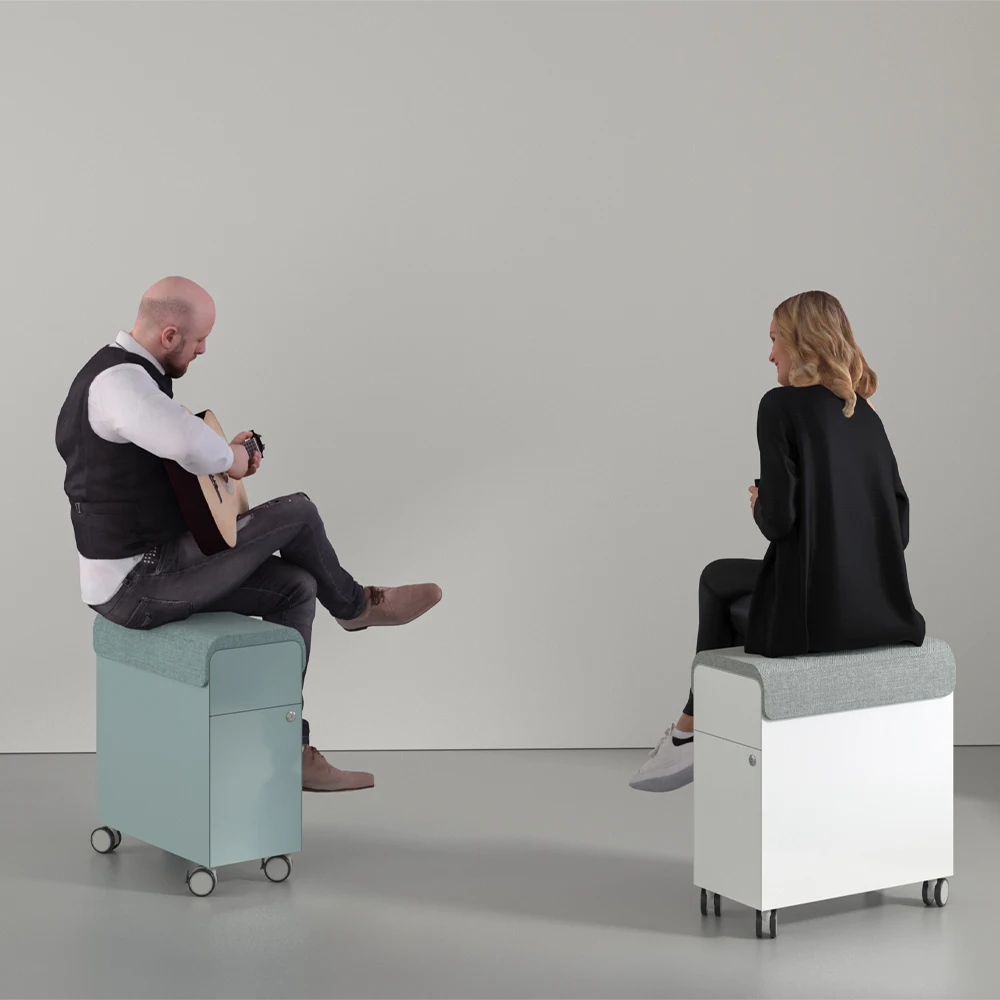 OMNI Sturdy Steel Pedestal Mobile Storage with Casters for Commercial Office