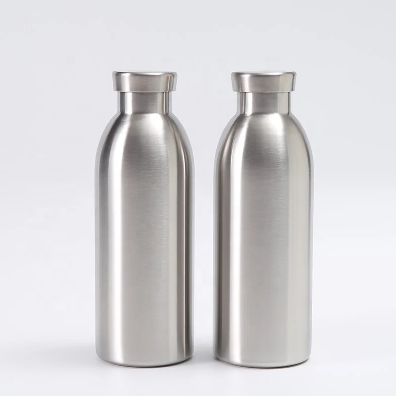 350 500 700ml BPA-Free stock powded double wall insulated vacuum stainless steel cola shaped milk water bottle