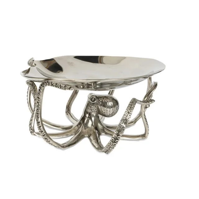 Modern Decorative Octopus Deep Bowl Made of Metal & Glass Material  Metal Bowl/Salad Bowl/Fruit Bowl