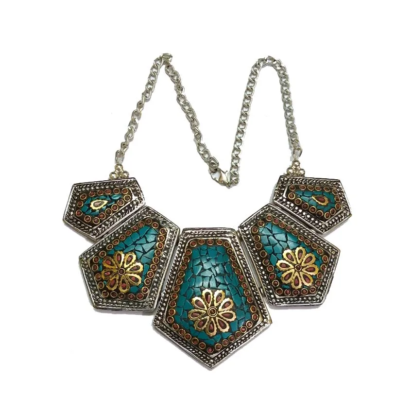 New Fashionable Mosaic Work Metal Beads Necklaces Women Pearl Fashion Jewellery Gift Competitive Export Price Indian