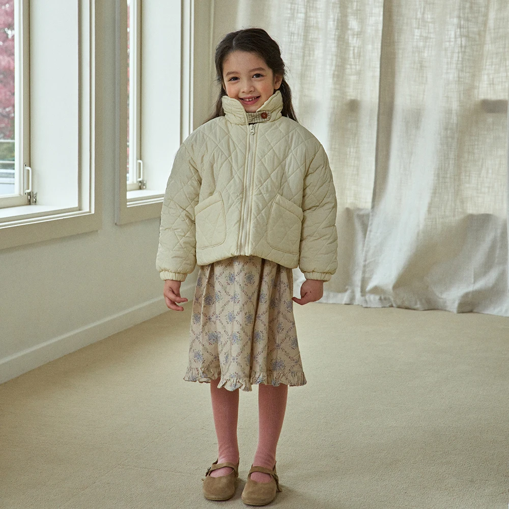 DE MARVI Kids Toddler Floral frill Casual A-line Dress Girls Clothing Wholesale Korean Manufacturer MADE IN KOREA
