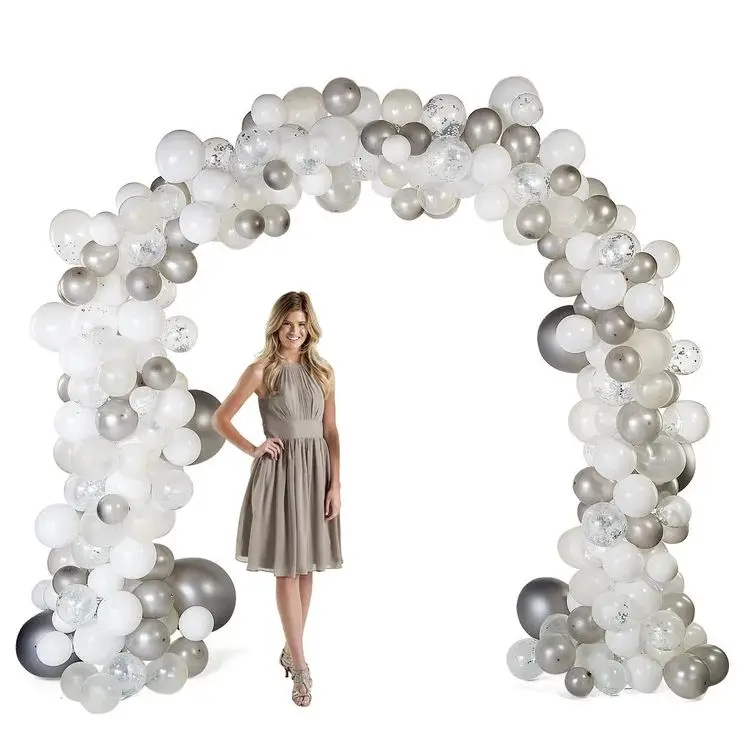 Modern design white steel balloon frame arch for wedding birthday party reception stage decoration baby shower garden arch 2023