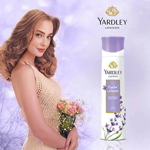 Yardley London Royal Lavender Body Spray for Women 150ml Floral Deodorant with Long-lasting Natural Fragrance Perfume Oil