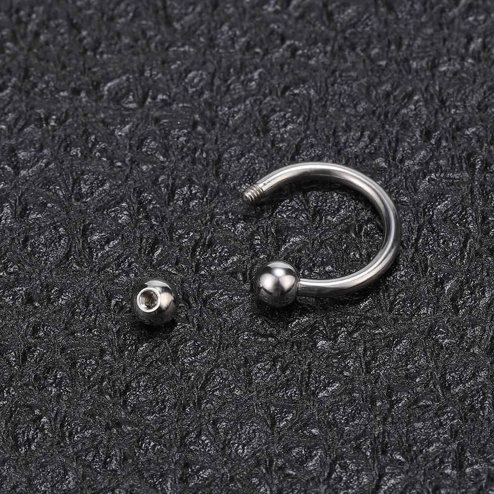 14G Titanium Implant Grade Anodized Circular Internally Threaded horseshoe Septum Ear Lip Piercing Barbell Rings Nose Ring